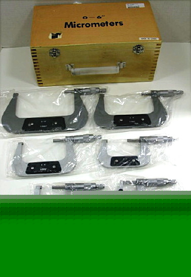 New 6 piece outside micrometer set 0-6