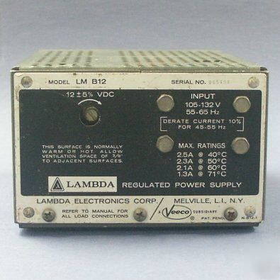 Used lambda lm B12 12-volt linear power supply
