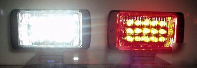 Led strobe warning light kit bumper-grill-deck mount rw