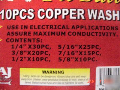 Copper washer assortment 110 pc-plastic case $10