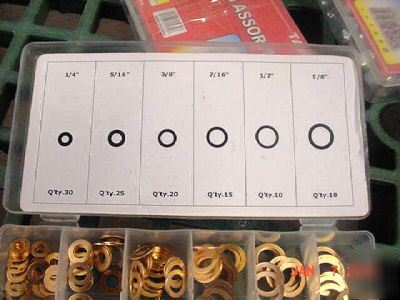 Copper washer assortment 110 pc-plastic case $10