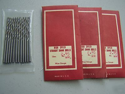 New metric drill bits 2.45 usa made qty 36 