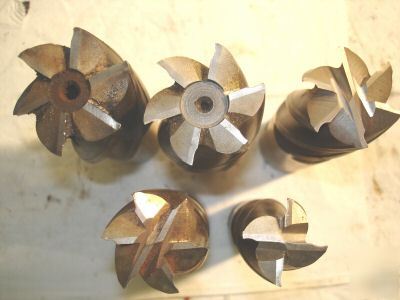 Set of 5 end mills - 1-5/8