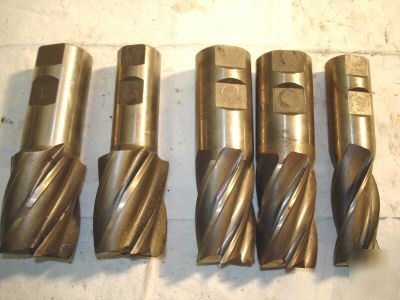 Set of 5 end mills - 1-5/8