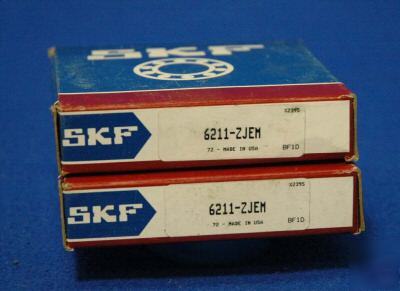 New ball bearing, skf 6211-zjem, (lot of 2)