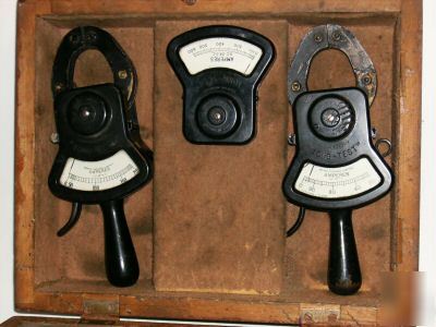 Rare crompton parkinson tong-test clamp on ammeters