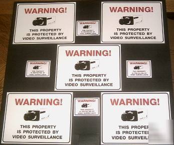 Security warning post window yard sign+adt'l decals lot