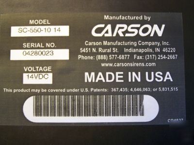 Carson sc-550 stealth siren