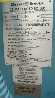 Cleaver brooks package boiler 1997 200CC-blr