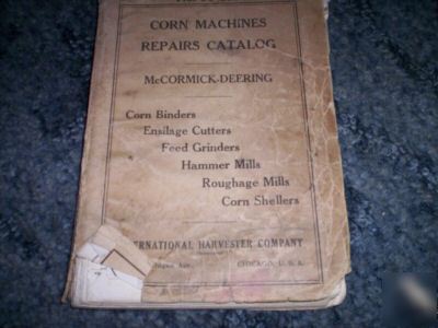 Ih mccormick-deering corn machines repair catalog book