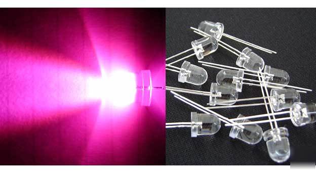 10 sets 10MM 12V ready pink 6000MCD led leds