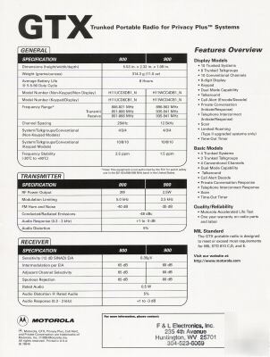 Motorola gtx trunked radio for privacy plus systems