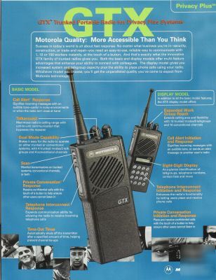 Motorola gtx trunked radio for privacy plus systems