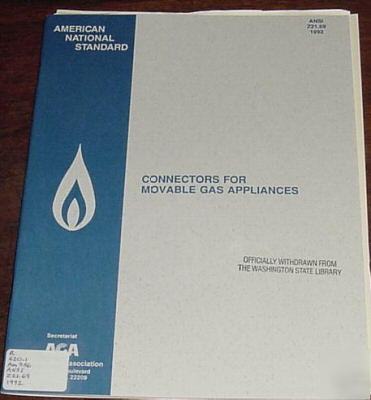 Ansi standard connectors for movable gas appliances