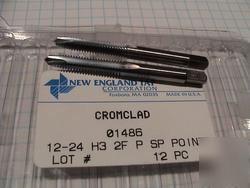 New machinist tools 2 pcs 12-24 GH3 cromclad brand taps