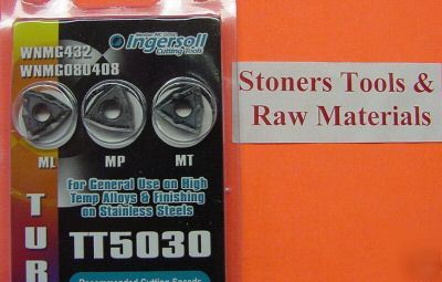 New 3 pic. ingersoll wnmg 432 TT5030 carbide inserts 