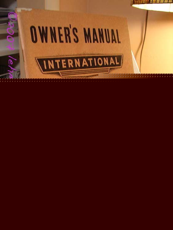 International u-6 U6 owner's manual old 