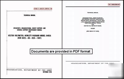 Agilent hp 8405A 8405AR oper & service + repair manual