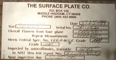 Herman granite surface plate 48 x 30 and granite base