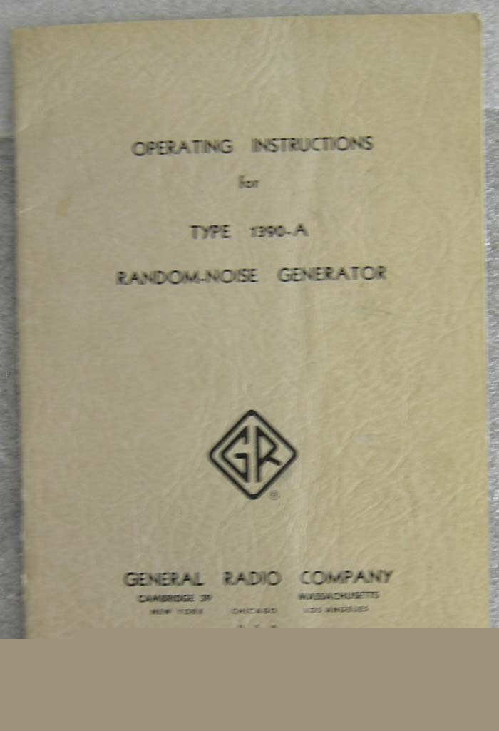 Gr 1390A random noise generator operating manual