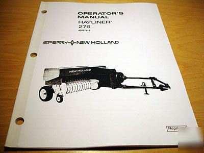 New holland 276 hayliner baler operator's manual nh oem