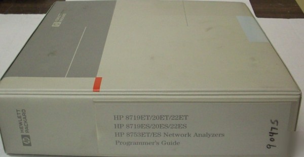 Hp 8719ET/20ET/22ET; 8719ES/20ES/22ES; 8753ET/es manual