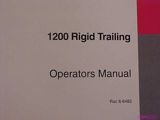 Ih case 1200 planter rigid trailing operators manual