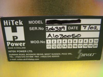 Hitek hivolt power supply series 1000 A1030050