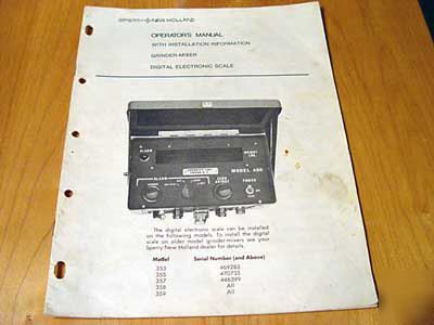 New holland scale manual 353 355 357 358 359 400 nh