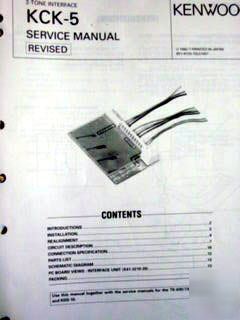 Service manual, kenwood, kck-5, 2-tone interface