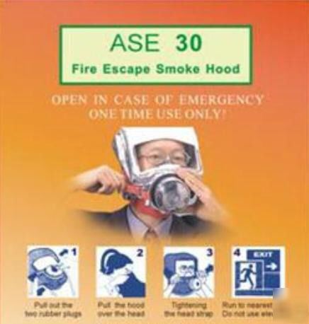 Smoke fire safety evacuation mask / hood ASE30 