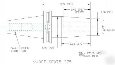 New V40CT SF075 375 thermal toolholding cat adapter