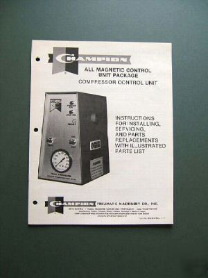 Champion air compressor magnetic control unit manual