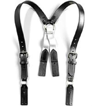 Boston leather firefighter suspenders w/alligator clips