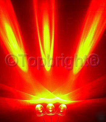 500 pcs mega bright amber led 10MM 50,000 mcd f/r