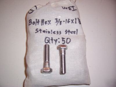 Bolt hex 3/8 - 16 x 1 1/2 stainless steel 304