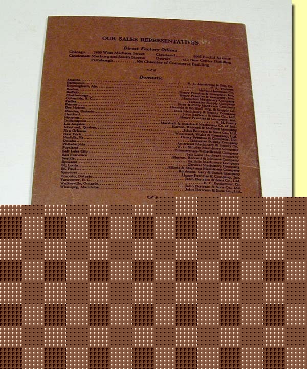 1934 operator's manual cincinnati 1-12 miller