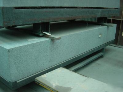 Granite surface plate with heavy metal stand 5FT x 12FT