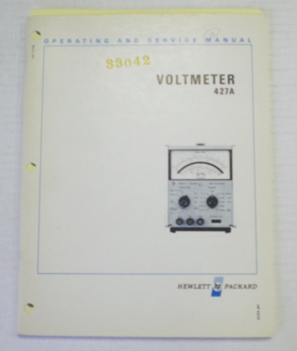 Hp 427A voltmeter operating/service manual - $5 ship 