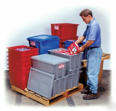 3 plastic bins stack nest storage tote boxes containers