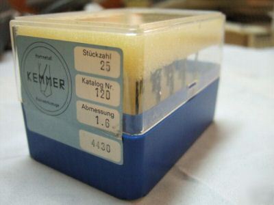 Kemmer prazision box of 25 drill bits 1.6MM 4430 120 25