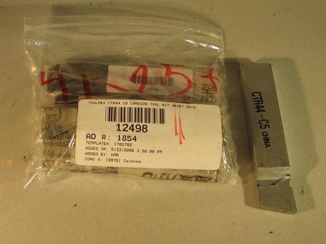 Toolmex CTR44 C5 carbide tool bit 4K257 qn=5