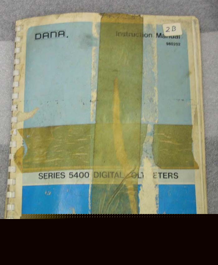 Dana series 5400 digital voltmeter instruction manual