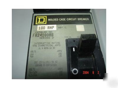 Square d 100 amp FA24100(ab,ac,orbc) *exec. cond.*