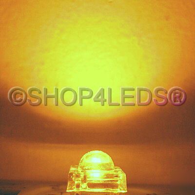100PCS 5MM 11000MCD super flux yellow led free resistor
