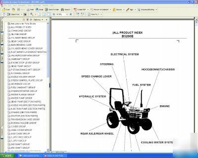 Kubota B5200E tractor parts manual