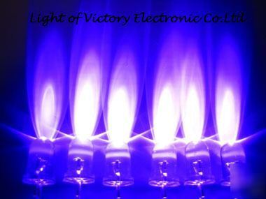 300P super bright 5MM ultra uv led 3,000MCD+ resistors