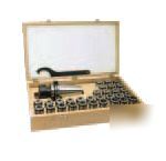 Bison cat-50 tg 100 collet chuck set - 32 pieces w/box