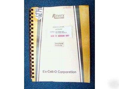 Ex-cell-o technical manual for remex tape reader