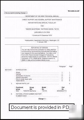 Tek tektronix TM515 tm 515 repair list manual